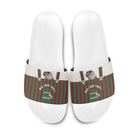 Stay With My Pig Christmas Christmas Slide Sandals Xmas Holiday Patterns - Wonder Print Shop