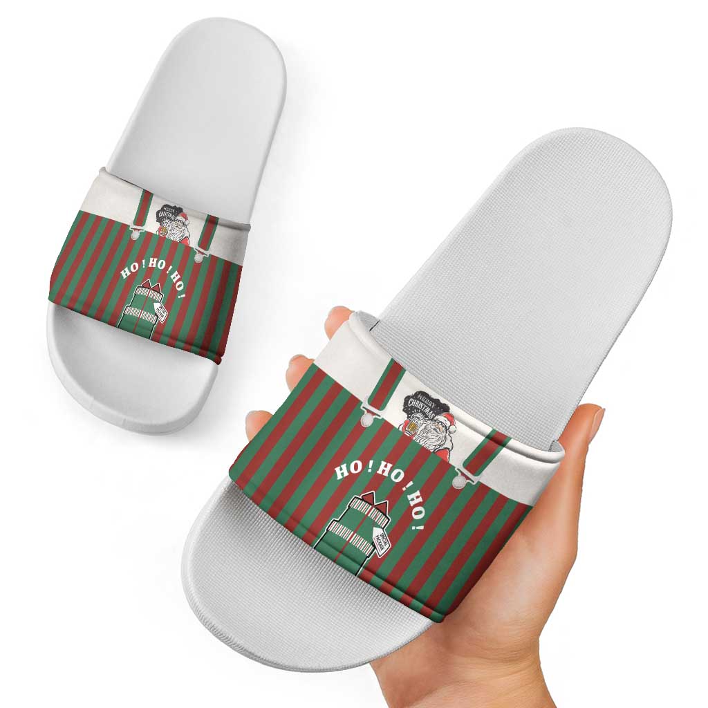 Stay With My Pig Christmas Christmas Slide Sandals Xmas Holiday Patterns - Wonder Print Shop