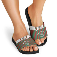 Stay With My Pig Christmas Christmas Slide Sandals Xmas Holiday Patterns - Wonder Print Shop