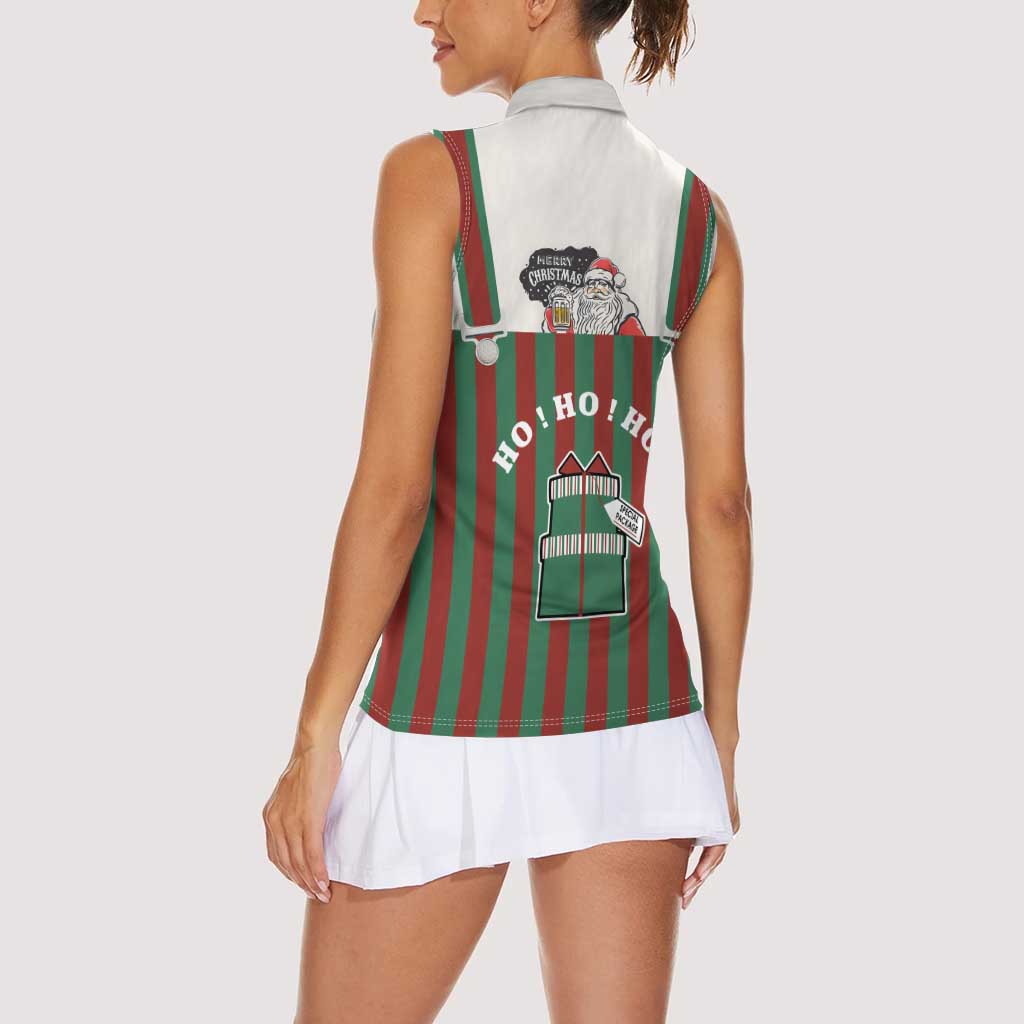 Stay With My Pig Christmas Christmas Women Sleeveless Polo Shirt Xmas Holiday Patterns - Wonder Print Shop
