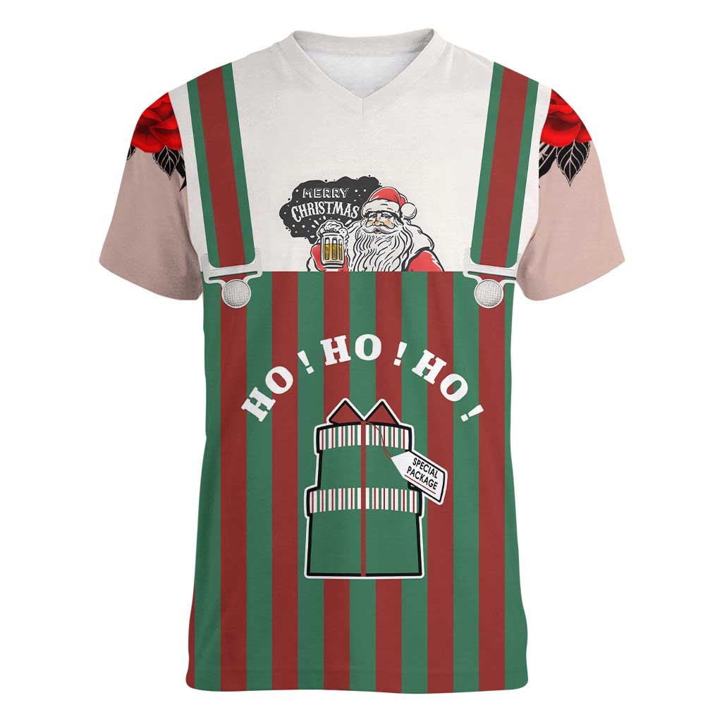 Stay With My Pig Christmas Christmas Women V-Neck T-Shirt Xmas Holiday Patterns - Wonder Print Shop