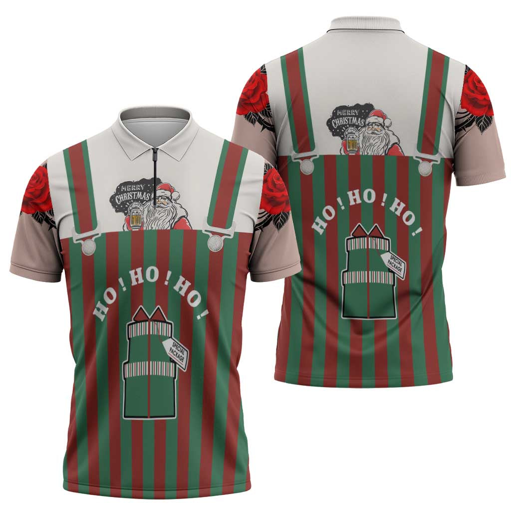 Stay With My Pig Christmas Christmas Zipper Polo Shirt Xmas Holiday Patterns - Wonder Print Shop