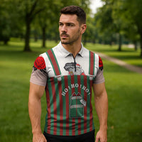 Stay With My Pig Christmas Christmas Zipper Polo Shirt Xmas Holiday Patterns - Wonder Print Shop