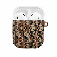 Kuba Flow AirPods Case with Geometric Tribal Blocks and Earth-Tone Mosaic Design - Wonder Print Shop
