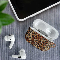 Kuba Flow AirPods Case with Geometric Tribal Blocks and Earth-Tone Mosaic Design - Wonder Print Shop