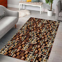 Kuba Flow Area Rug with Geometric Tribal Blocks and Earth-Tone Mosaic Design - Wonder Print Shop