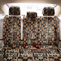 Kuba Flow Back Car Seat Cover with Geometric Tribal Blocks and Earth-Tone Mosaic Design - Wonder Print Shop