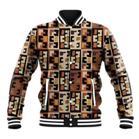 Kuba Flow Baseball Jacket with Geometric Tribal Blocks and Earth-Tone Mosaic Design - Wonder Print Shop