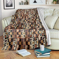 Kuba Flow Blanket with Geometric Tribal Blocks and Earth-Tone Mosaic Design - Wonder Print Shop
