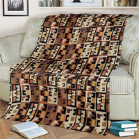 Kuba Flow Blanket with Geometric Tribal Blocks and Earth-Tone Mosaic Design - Wonder Print Shop
