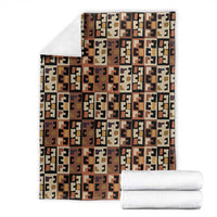 Kuba Flow Blanket with Geometric Tribal Blocks and Earth-Tone Mosaic Design - Wonder Print Shop