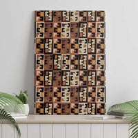 Kuba Flow Canvas Wall Art with Geometric Tribal Blocks and Earth-Tone Mosaic Design - Wonder Print Shop