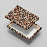 Kuba Flow Canvas Wall Art with Geometric Tribal Blocks and Earth-Tone Mosaic Design - Wonder Print Shop