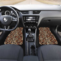 Kuba Flow Car Mats with Geometric Tribal Blocks and Earth-Tone Mosaic Design - Wonder Print Shop