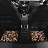 Kuba Flow Car Mats with Geometric Tribal Blocks and Earth-Tone Mosaic Design - Wonder Print Shop