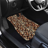 Kuba Flow Car Mats with Geometric Tribal Blocks and Earth-Tone Mosaic Design - Wonder Print Shop