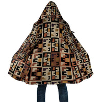 Kuba Flow Cloak with Geometric Tribal Blocks and Earth-Tone Mosaic Design - Wonder Print Shop