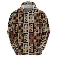 Kuba Flow Hoodie with Geometric Tribal Blocks and Earth-Tone Mosaic Design - Wonder Print Shop