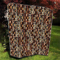 Kuba Flow Quilt with Geometric Tribal Blocks and Earth-Tone Mosaic Design - Wonder Print Shop