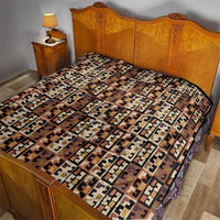 Kuba Flow Quilt with Geometric Tribal Blocks and Earth-Tone Mosaic Design - Wonder Print Shop