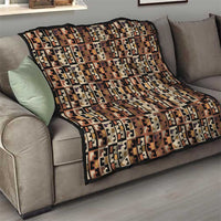 Kuba Flow Quilt with Geometric Tribal Blocks and Earth-Tone Mosaic Design - Wonder Print Shop