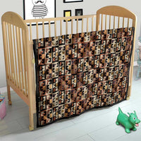 Kuba Flow Quilt with Geometric Tribal Blocks and Earth-Tone Mosaic Design - Wonder Print Shop