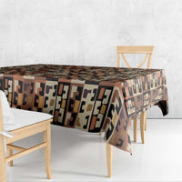 Kuba Flow Tablecloth with Geometric Tribal Blocks and Earth-Tone Mosaic Design - Wonder Print Shop