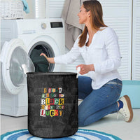 I Didn't Ask To Be Black I Just Got Lucky Magazine Cutout Laundry Basket with Ancestral Portrait Collage Lettering - Wonder Print Shop