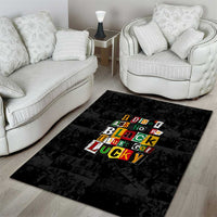 I Didn't Ask To Be Black I Just Got Lucky Magazine Cutout Area Rug with Ancestral Portrait Collage Lettering - Wonder Print Shop