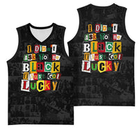 I Didn't Ask To Be Black I Just Got Lucky Magazine Cutout Basketball Jersey with Ancestral Portrait Collage Lettering - Wonder Print Shop