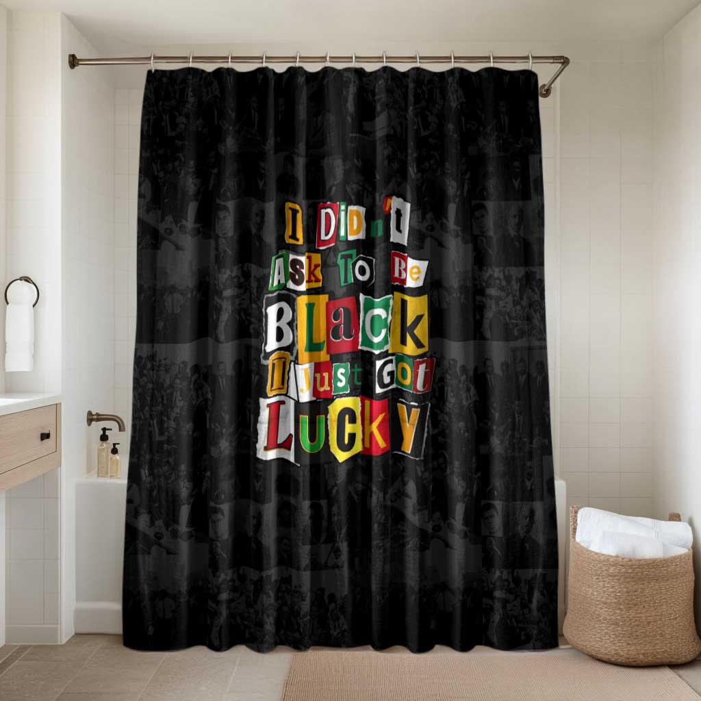 I Didn't Ask To Be Black I Just Got Lucky Magazine Cutout Bathroom Set with Ancestral Portrait Collage Lettering - Wonder Print Shop