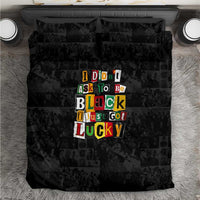 I Didn't Ask To Be Black I Just Got Lucky Magazine Cutout Bedding Set with Ancestral Portrait Collage Lettering - Wonder Print Shop