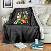 I Didn't Ask To Be Black I Just Got Lucky Magazine Cutout Blanket with Ancestral Portrait Collage Lettering - Wonder Print Shop
