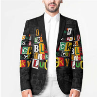 I Didn't Ask To Be Black I Just Got Lucky Magazine Cutout Blazer with Ancestral Portrait Collage Lettering - Wonder Print Shop