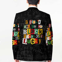I Didn't Ask To Be Black I Just Got Lucky Magazine Cutout Blazer with Ancestral Portrait Collage Lettering - Wonder Print Shop