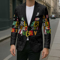 I Didn't Ask To Be Black I Just Got Lucky Magazine Cutout Blazer with Ancestral Portrait Collage Lettering - Wonder Print Shop