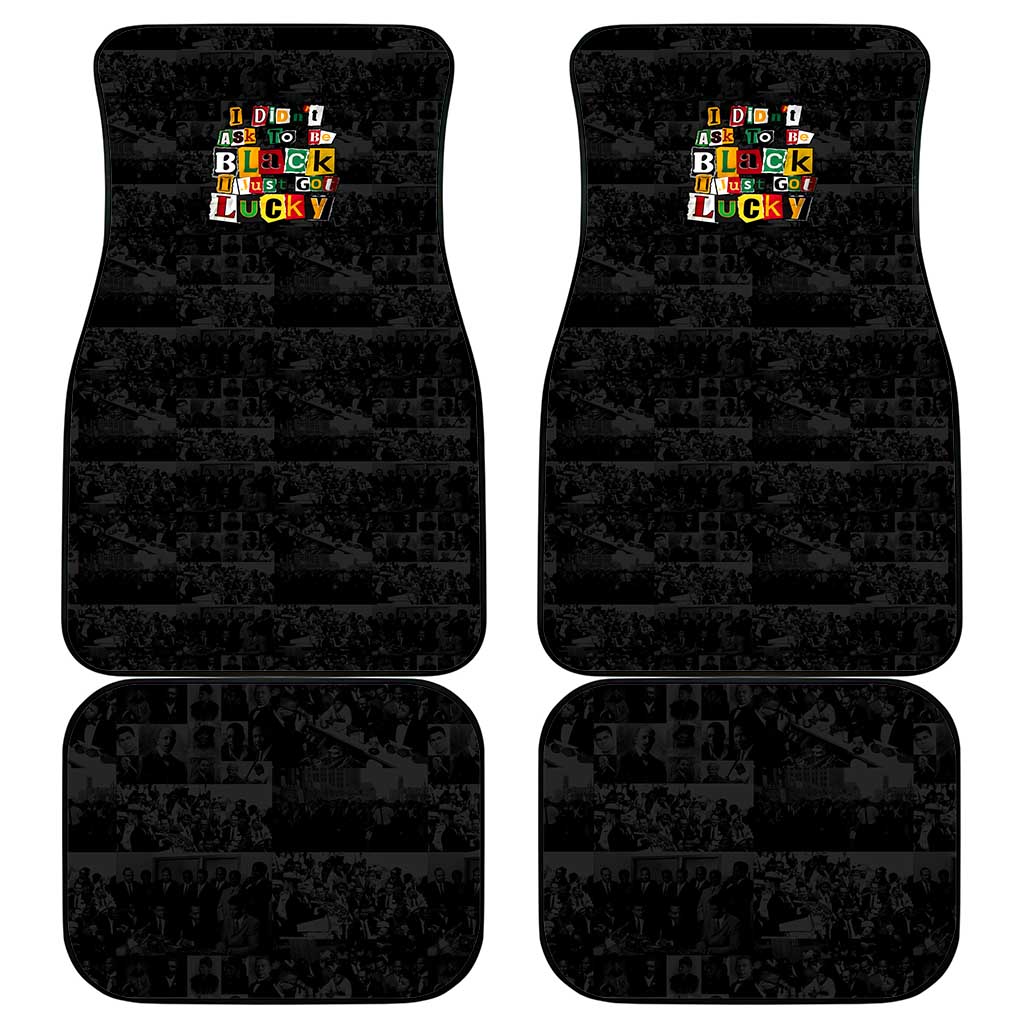 I Didn't Ask To Be Black I Just Got Lucky Magazine Cutout Car Mats with Ancestral Portrait Collage Lettering - Wonder Print Shop