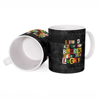 I Didn't Ask To Be Black I Just Got Lucky Magazine Cutout Ceramic Mug with Ancestral Portrait Collage Lettering - Wonder Print Shop