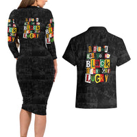 I Didn't Ask To Be Black I Just Got Lucky Magazine Cutout Couples Matching Long Sleeve Bodycon Dress and Hawaiian Shirt with Ancestral Portrait Collage Lettering - Wonder Print Shop