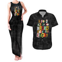 I Didn't Ask To Be Black I Just Got Lucky Magazine Cutout Couples Matching Tank Maxi Dress and Hawaiian Shirt with Ancestral Portrait Collage Lettering - Wonder Print Shop