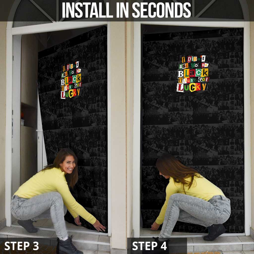 I Didn't Ask To Be Black I Just Got Lucky Magazine Cutout Door Cover with Ancestral Portrait Collage Lettering - Wonder Print Shop