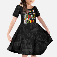I Didn't Ask To Be Black I Just Got Lucky Magazine Cutout Family Matching Off Shoulder Maxi Dress and Hawaiian Shirt with Ancestral Portrait Collage Lettering - Wonder Print Shop