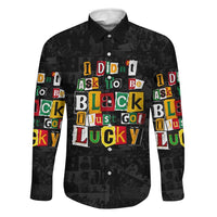 I Didn't Ask To Be Black I Just Got Lucky Magazine Cutout Family Matching Off Shoulder Maxi Dress and Hawaiian Shirt with Ancestral Portrait Collage Lettering - Wonder Print Shop