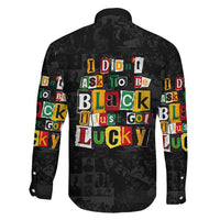I Didn't Ask To Be Black I Just Got Lucky Magazine Cutout Family Matching Off Shoulder Maxi Dress and Hawaiian Shirt with Ancestral Portrait Collage Lettering - Wonder Print Shop