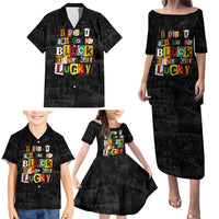 I Didn't Ask To Be Black I Just Got Lucky Magazine Cutout Family Matching Puletasi and Hawaiian Shirt with Ancestral Portrait Collage Lettering - Wonder Print Shop