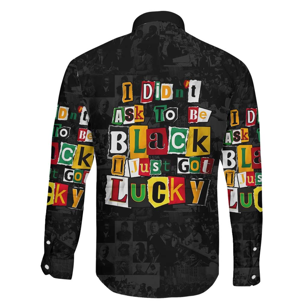 I Didn't Ask To Be Black I Just Got Lucky Magazine Cutout Family Matching Puletasi and Hawaiian Shirt with Ancestral Portrait Collage Lettering - Wonder Print Shop