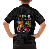 I Didn't Ask To Be Black I Just Got Lucky Magazine Cutout Family Matching Summer Maxi Dress and Hawaiian Shirt with Ancestral Portrait Collage Lettering - Wonder Print Shop
