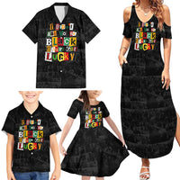 I Didn't Ask To Be Black I Just Got Lucky Magazine Cutout Family Matching Summer Maxi Dress and Hawaiian Shirt with Ancestral Portrait Collage Lettering - Wonder Print Shop