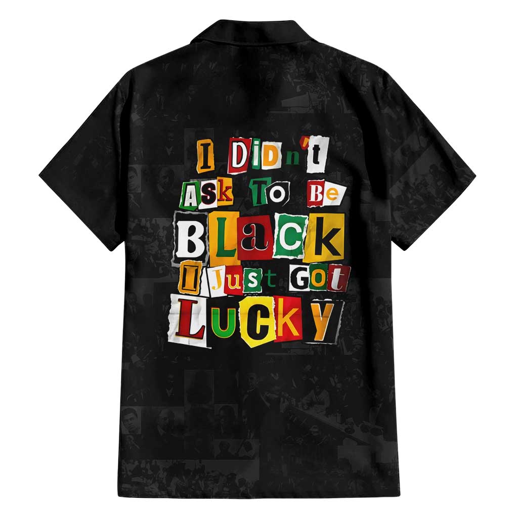 I Didn't Ask To Be Black I Just Got Lucky Magazine Cutout Family Matching Summer Maxi Dress and Hawaiian Shirt with Ancestral Portrait Collage Lettering - Wonder Print Shop
