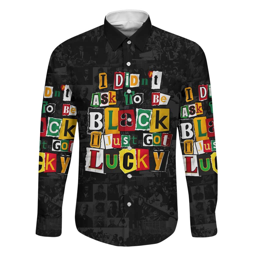 I Didn't Ask To Be Black I Just Got Lucky Magazine Cutout Family Matching Summer Maxi Dress and Hawaiian Shirt with Ancestral Portrait Collage Lettering - Wonder Print Shop